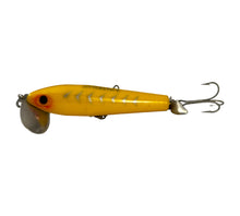 Load image into Gallery viewer, Left Facing View of Vintage Arbogast 5/8 oz JITTERSTICK Topwater Fishing Lure in YELLOW SHORE
