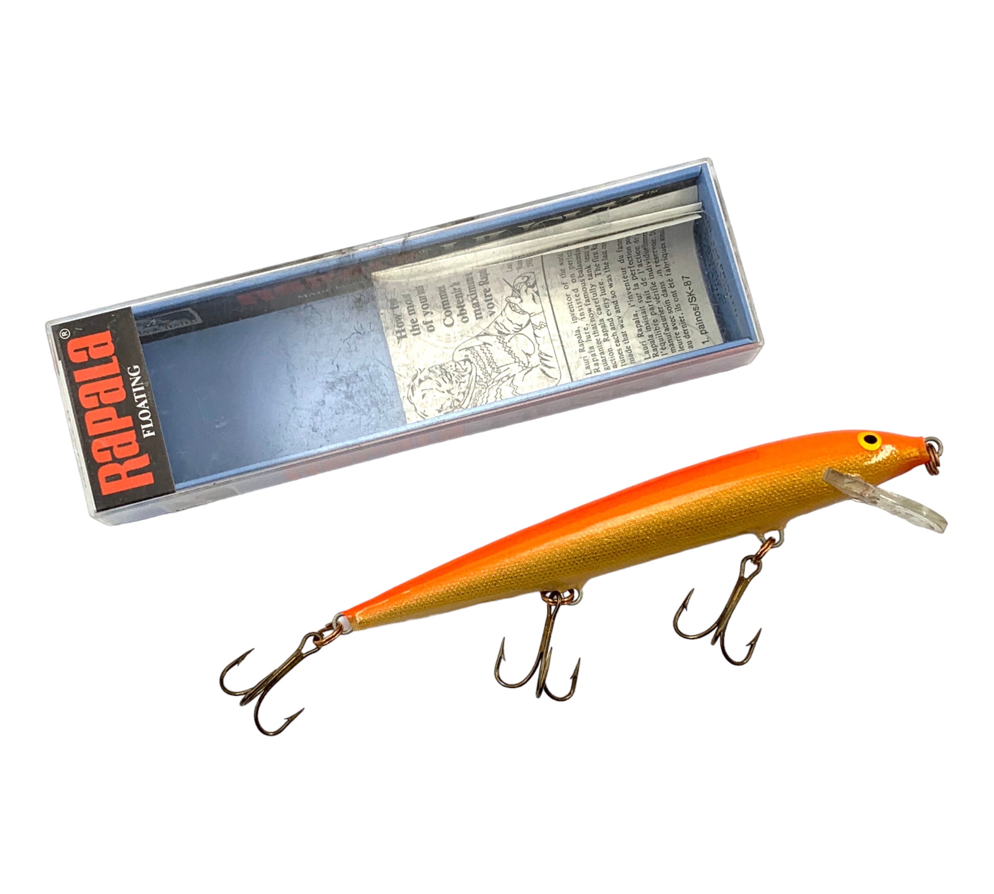 Finland • GOLD FLUORESCENT RED RAPALA HUSKY 13 Fishing Lure – Toad