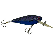 Load image into Gallery viewer, Right Facing View of COTTON CORDELL TACKLE COMPANY CC SHAD Fishing Lure. Blue &amp; Purple Walleye Bait.
