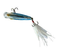 Load image into Gallery viewer, Back View of LIVE TARGET GLASS MINNOW BAITBALL 2 1/2&quot; Topwater POPPER Fishing Lure in GHOST BLUE
