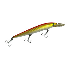 Load image into Gallery viewer, Right Facing View of  Vintage Rebel Lures FASTRAC MINNOW Fishing Lure in GOLD/ORANGE BACK
