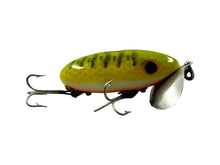 Lataa kuva Galleria-katseluun, Right Facing View of 3/8 oz FRED ARBOGAST JITTERBUG Vintage Fishing Lure in GREEN PARROT
