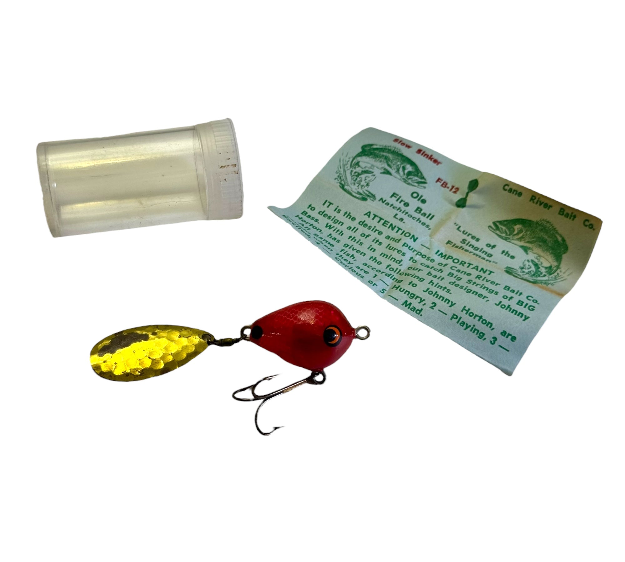CANE RIVER BAIT CO. OLE FIRE BALL Fishing Lure • JOHNNY CASH