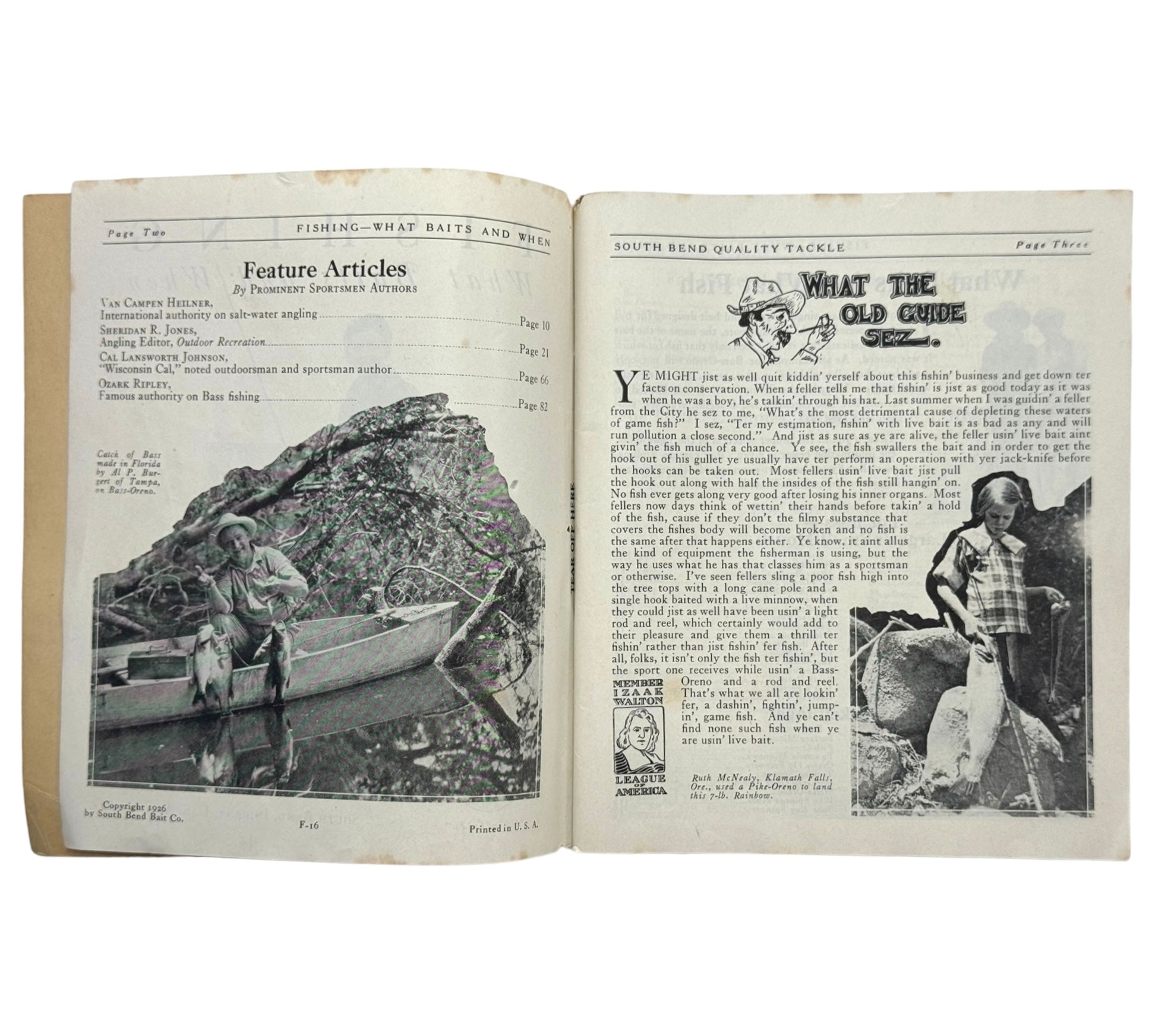 1926 SOUTH BEND BAIT COMPANY Antique Fishing Lure CATALOG – Toad Tackle