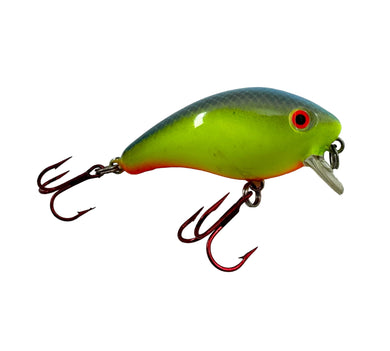 Right Facing View of Mann's Bait Company Baby 1- (One Minus) Fishing Lure in CHARTREUSE BLUE