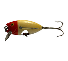Load image into Gallery viewer, Left Facing View of FEATHER RIVER LURES of California BASS-KA-TEER Vintage Fishing Lure in RED HEAD
