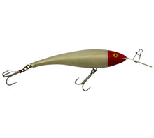 Load image into Gallery viewer, Right Facing View of COTTON CORDELL STRIPER STRIKER Fishing Lure w/ Box in RED WHITE. Trolling Bait for Big Gamefish Like Tuna, Musky, Dolphin, Barracuda, Shark, etc.
