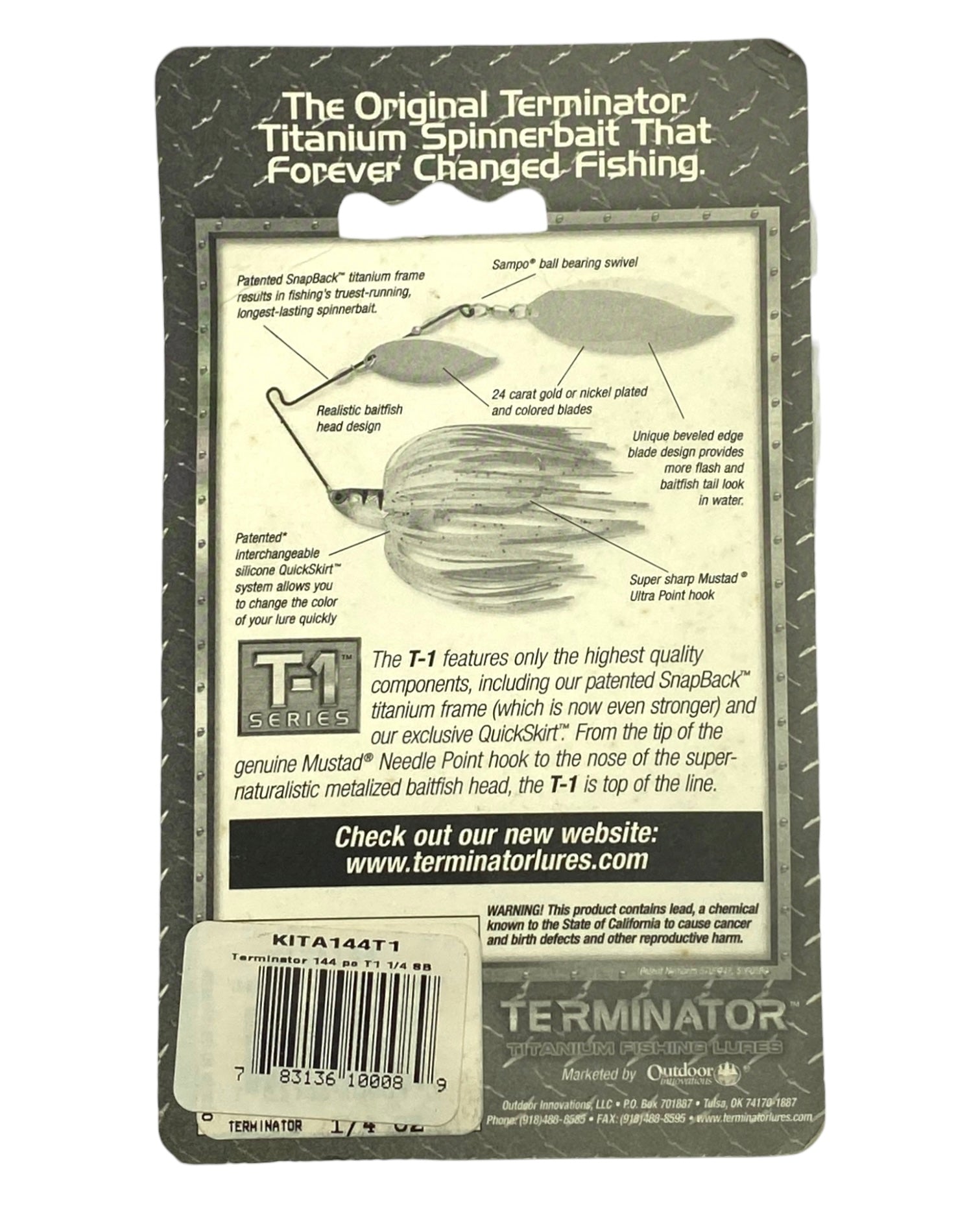 TITANIUM SPINNERBAIT • TERMINATOR T-1 1/4 oz Fishing Lure – Toad Tackle
