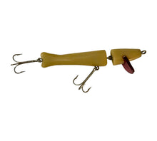 Load image into Gallery viewer, Right Facing View of MID-CENTURY MODERN (MCM) JOINTED Fishing Lure • BONE w/ RED LIP
