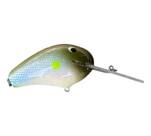 Load image into Gallery viewer, Right Facing View of C-FLASH CRANKBAITS Handmade Deep Diver Fishing Lure in OLIVE BACK/BLUE SHAD
