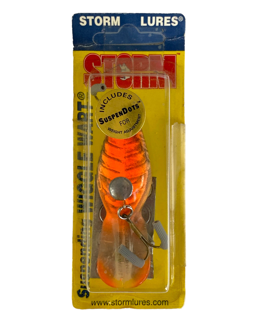 Front Package View of STORM SV62 SUSPENDING WIGGLE WART Fishing Lure in NATURISTIC BROWN CRAYFISH