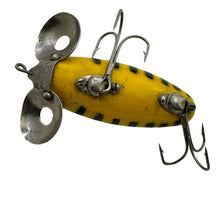 Load image into Gallery viewer, Additional Belly View of HOMARTS BAITS of Ohio SKIPPER Vintage Topwater Fishing Lure in YELLOW &amp; BLACK
