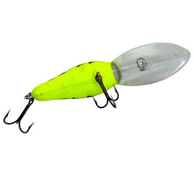 Load image into Gallery viewer, Belly View for BOMBER BAIT COMPANY MAG A MAGNUM DIVER Fishing Lure in DULL FLUORESCENT YELLOW COACHDOG. 9A Ditch Digger. 
