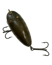 Load image into Gallery viewer, Back View of CREEK CHUB RIVER RUSTLER Fishing Lure in PIKE SCALE. Antique CCBCO Bait.
