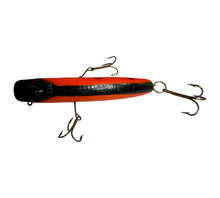 Load image into Gallery viewer, Top View of HELIN TACKLE COMPANY FAMOUS FLATFISH Wood Fishing Lure # T61 OR ORANGE
