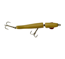 Charger l&#39;image dans la galerie, Top View of MID-CENTURY MODERN (MCM) JOINTED Fishing Lure • BONE w/ RED LIP
