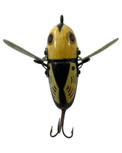 Load image into Gallery viewer, HEDDON LURES CRAZY CRAWLER Antique Wood FISHING LURE in BLACK WHITE HEAD. #&nbsp;2100 BWH
