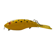Load image into Gallery viewer, Left Facing View of ROGER&#39;S SPORTING GOODS COMPANY &quot;THE SUPER-CRAWPAP&quot; Fishing Lure in YELLOW BLACK DOT
