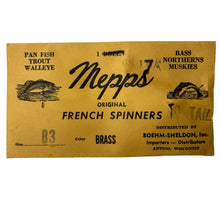 Load image into Gallery viewer, Antique • Factory Sealed MEPPS ORIGINAL FRENCH SPINNERS 6816 Fishing Lure •  B3 BRASS
