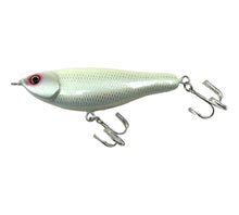 Lade das Bild in den Galerie-Viewer, Left Facing View of ARCADIA REEF PSYCHO PENCIL EASY Topwater Wood Fishing Lure in ALBINO. Japanese Collector Bait.
