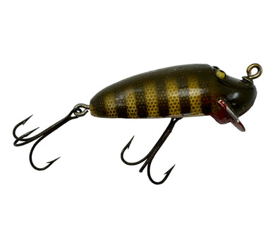 Right Facing View of CREEK CHUB RIVER RUSTLER Fishing Lure in PIKE SCALE. Antique CCBCO Bait.