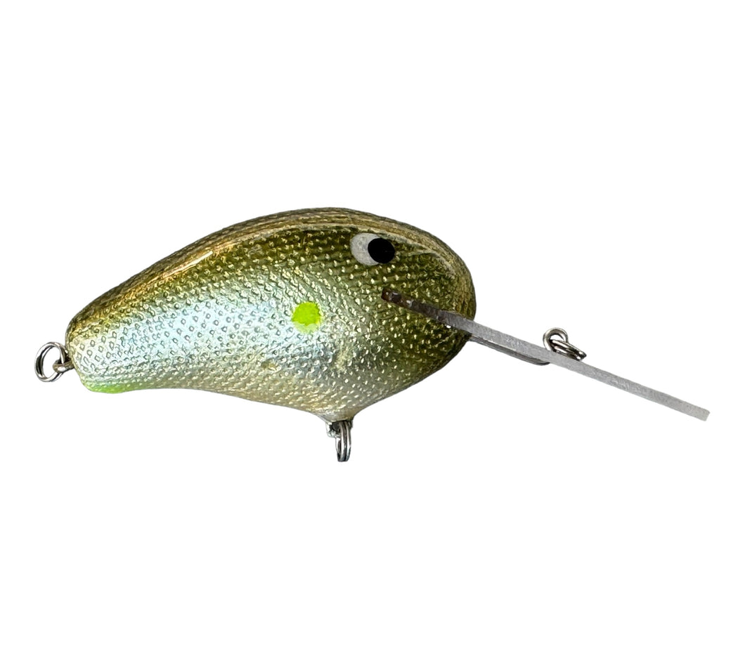 Right Facing View of C-FLASH CRANKBAITS Handcrafted Deep Diver Fishing Lure in GREEN FOIL