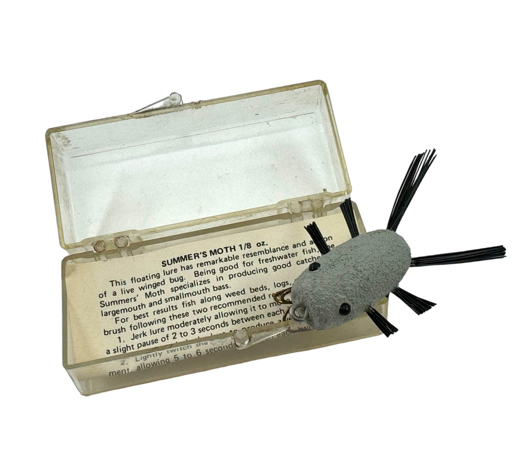 SUMMERS MANUFACTURING of LaFayette, Indiana 1/8 oz Fly Rod Size SUMMER'S MOTH Fishing Lure in Original Snap Box