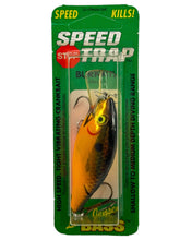 Load image into Gallery viewer, 1/4 oz Luhr Jensen BASS SPEED TRAP Fishing Lure in METALLIC YELLOW/BLACK SCALE BACK/ORANGE BELLY

