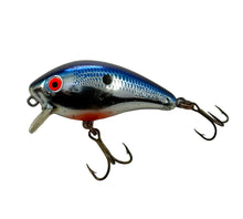 Load image into Gallery viewer, Left Facing View of MANN&#39;S BAIT COMPANY BABY One Minus Fishing Lure in CHROME BLUE BACK with Double Stamp Which Means It Is Older!
