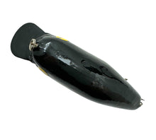 Load image into Gallery viewer, Back View of O RIDGE Handmade Balsa Wood Fishing Lure in BLACK &amp; NATURAL BELLY. Made in OAKRIDGE, TENNESSEE.
