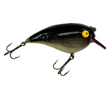 Load image into Gallery viewer, Right Facing View of O RIDGE Handmade Balsa Wood Fishing Lure in BLACK &amp; NATURAL BELLY. Made in OAKRIDGE, TENNESSEE.
