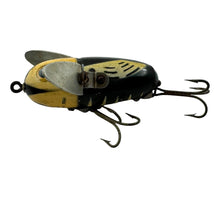 Load image into Gallery viewer, Additional Left Facing View of HEDDON LURES CRAZY CRAWLER Antique Wood FISHING LURE in BLACK WHITE HEAD. #&nbsp;2100 BWH
