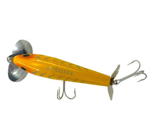 Lade das Bild in den Galerie-Viewer, JITTERSTICK Stencil View of FRED ARBOGAST 5/8 oz JITTERSTICK Fishing Lure w/ Box &amp; Pocket Catalog in YELLOW
