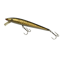 Lade das Bild in den Galerie-Viewer, Left Facing View of DAM Plastic SQUARE BILL MINNOW Fishing Lure in HOLOGRAPHIC GOLD

