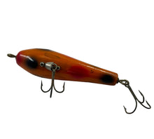 Load image into Gallery viewer, Belly View of SOUTH BEND BAIT COMPANY BEBOP Vintage Topwater Fishing Lure in ORANGE SPOTS
