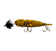 Load image into Gallery viewer, Belly View of BuckEye Bait Corporation Small Size BUG-N-BASS Fishing Lure in YELLOW COACHDOG
