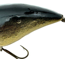 Cargar imagen en el visor de la galería, Additional Side View of O RIDGE Handmade Balsa Wood Fishing Lure in BLACK &amp; NATURAL BELLY. Made in OAKRIDGE, TENNESSEE.
