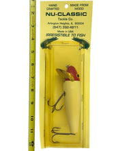 Charger l&#39;image dans la galerie, Tape MEasure View for NU-CLASSIC TACKLE COMPANY 5&quot; Handcrafted Wood Fishing Lure in RED HEAD. Muskie or Big Fishing Sized Bait.
