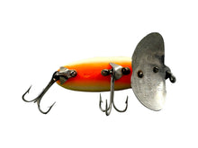 Load image into Gallery viewer, Belly View of 3/8 oz FRED ARBOGAST JITTERBUG Vintage Fishing Lure in GREEN PARROT
