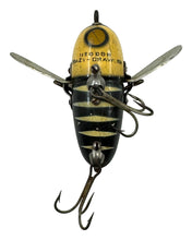 Load image into Gallery viewer, Belly View of HEDDON LURES CRAZY CRAWLER Antique Wood FISHING LURE in BLACK WHITE HEAD. #&nbsp;2100 BWH
