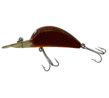 Cargar imagen en el visor de la galería, Left Facing View of HEDDON DOWAGIAC LURES HEDD HUNTER DEEP DIVER w/ MAGIC HOLE Vintage Fishing Lure in CRACKLEBACK ORANGE
