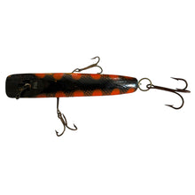 Load image into Gallery viewer, Top View of HELIN TACKLE COMPANY FAMOUS FLATFISH Wood Fishing Lure in PERCH SCALE
