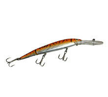 Lade das Bild in den Galerie-Viewer, Right Facing View of REBEL LURES JOINTED SPOONBILL MINNOW Fishing Lure  in SILVER/ORANGE/BLACK STRIPES
