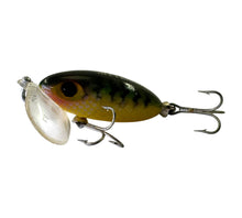 Load image into Gallery viewer, Left Facing Hi-Res View of ARBOGAST 1/4 oz JITTERBUG w/ CLEAR LIP Vintage Fishing Lure in PERCH
