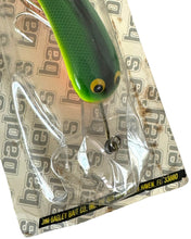 Load image into Gallery viewer, UP CLOSE VIEW OF BAGLEY LURES DIVING SMOO MUSKY Fishing Lure in HOT GREEN on CHARTREUSE
