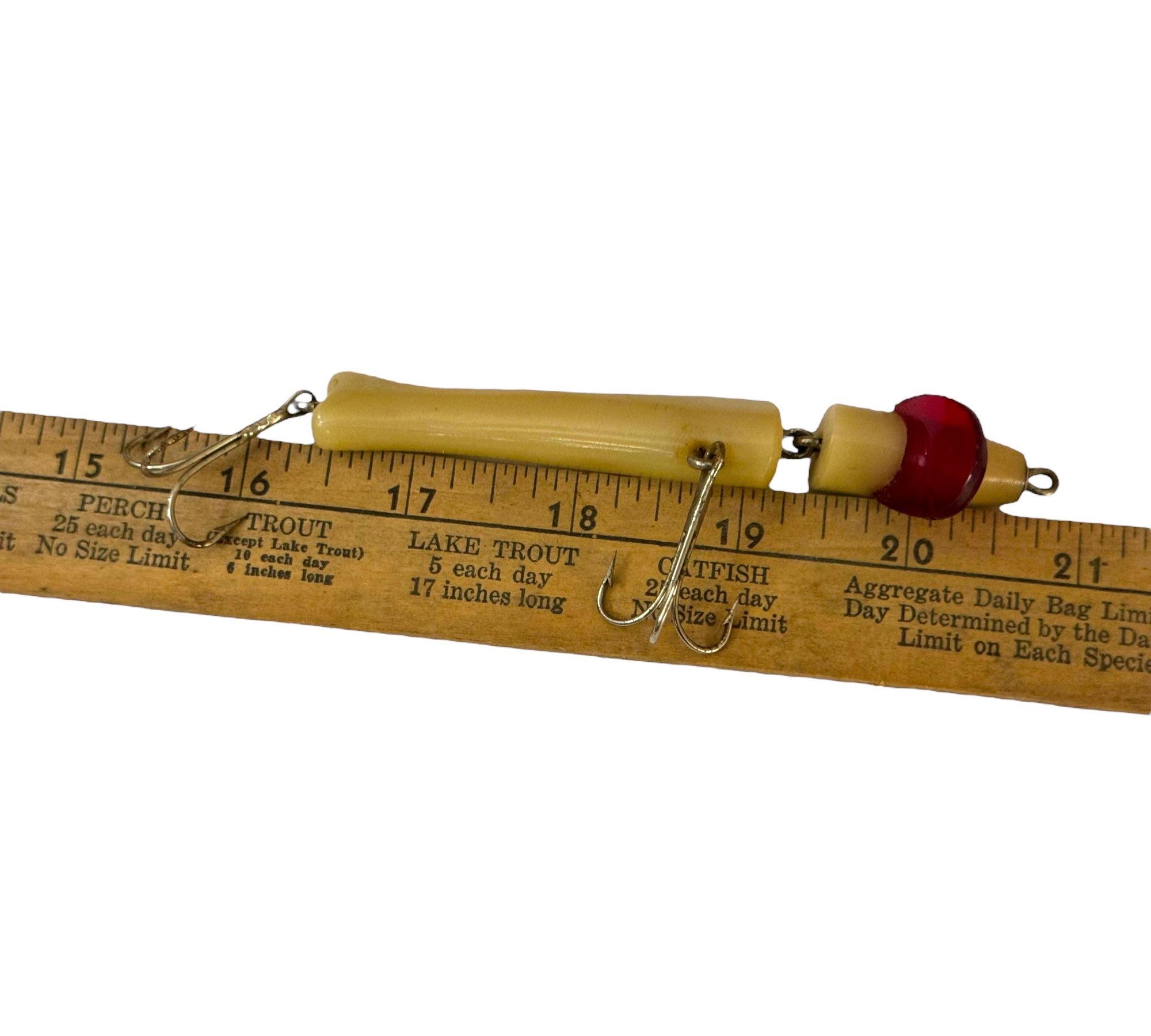 VTG MID-CENTURY MODERN JOINTED Fishing Lure • BONE RED LIP – Toad Tackle