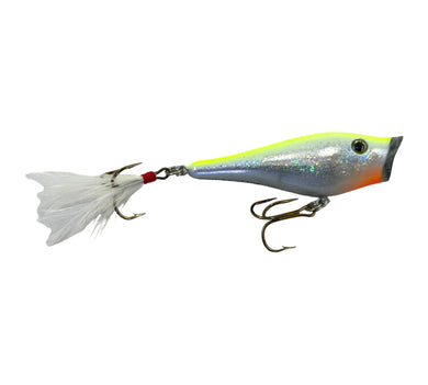Right Facing View of Berkley Frenzy Popper Topwater Fishing Lure in CHARTREUSE SHINER