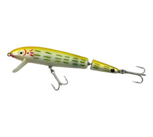 Load image into Gallery viewer, Left Facing View of COTTON CORDELL TACKLE COMPANY JOINTED RED FIN Fishing Lure in YELLOW STRIPER
