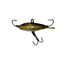 Load image into Gallery viewer, Left Facing View of Antique RAPALA LURES &quot;WINTER RAPALA-WOBBLER&quot; Jigging Fishing Lure in KULTA GOLD
