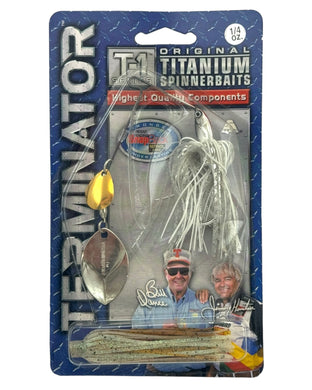 1/4 oz TERMINATOR SILACHROME SERIES Titanium Spinnerbait in BRIGHT WHITE SHAD